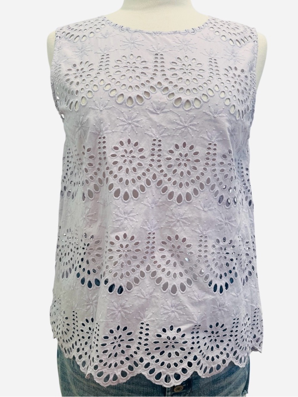 ANN TAYLOR-Sleeveless Eyelet Camisole in Light Lavender - Women - Picture 5 of 6